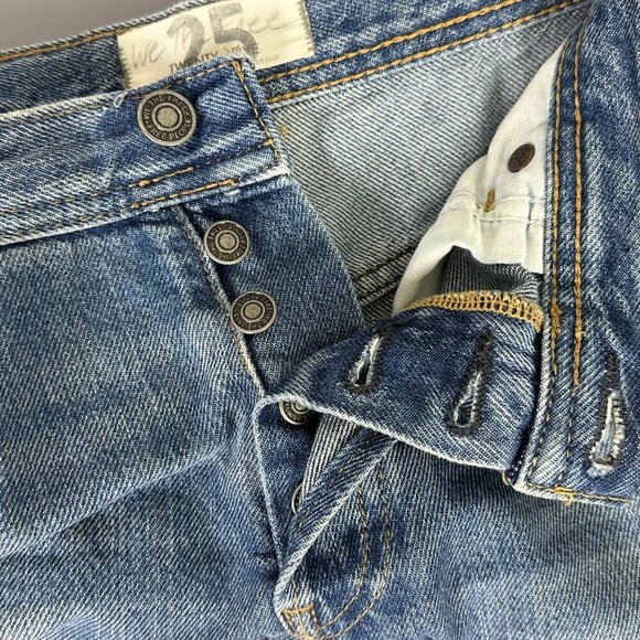 Free People We the Free Maggie Mid Rise Straight Jeans Bondi Blue - Picture 8 of 12